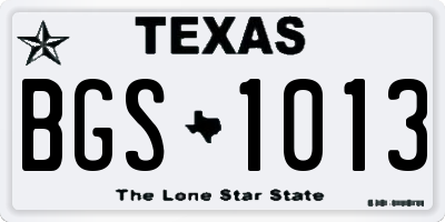 TX license plate BGS1013