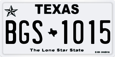 TX license plate BGS1015
