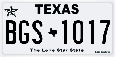 TX license plate BGS1017