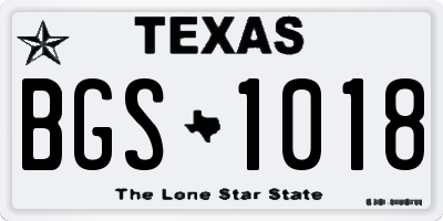 TX license plate BGS1018