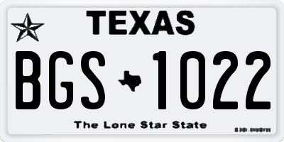 TX license plate BGS1022