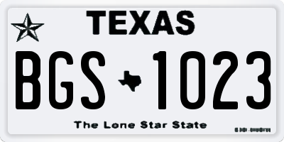 TX license plate BGS1023