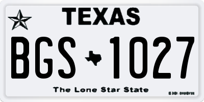 TX license plate BGS1027