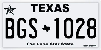 TX license plate BGS1028