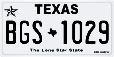 TX license plate BGS1029