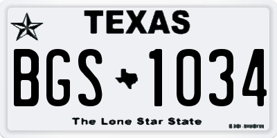 TX license plate BGS1034