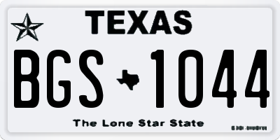 TX license plate BGS1044