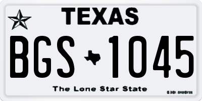 TX license plate BGS1045