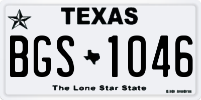 TX license plate BGS1046