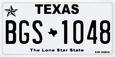 TX license plate BGS1048