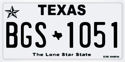 TX license plate BGS1051