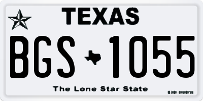 TX license plate BGS1055
