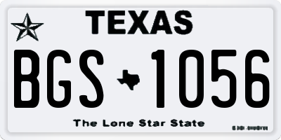 TX license plate BGS1056