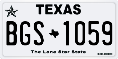 TX license plate BGS1059