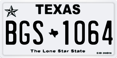 TX license plate BGS1064