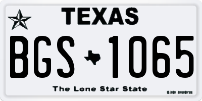 TX license plate BGS1065