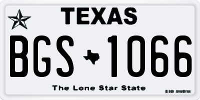 TX license plate BGS1066