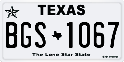 TX license plate BGS1067