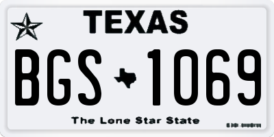 TX license plate BGS1069