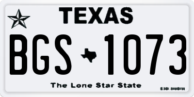 TX license plate BGS1073