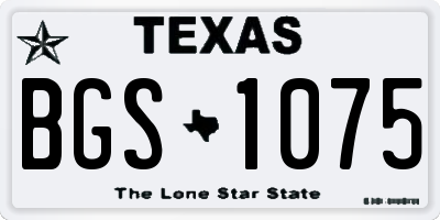 TX license plate BGS1075