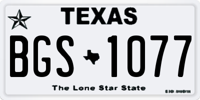 TX license plate BGS1077