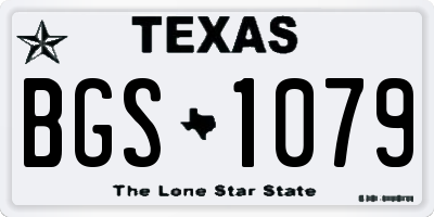 TX license plate BGS1079