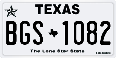 TX license plate BGS1082
