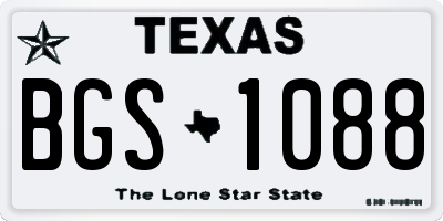 TX license plate BGS1088