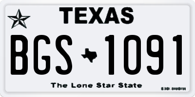 TX license plate BGS1091