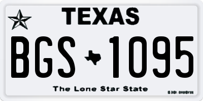 TX license plate BGS1095