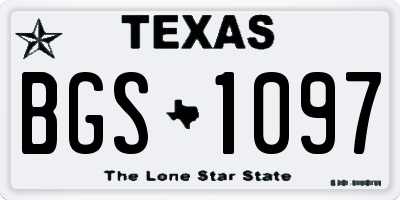 TX license plate BGS1097