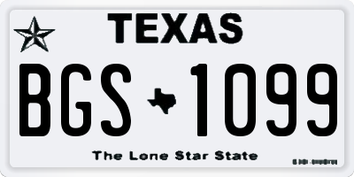 TX license plate BGS1099
