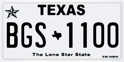 TX license plate BGS1100