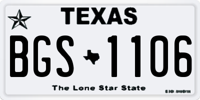 TX license plate BGS1106
