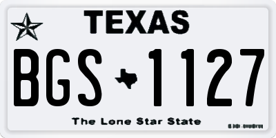 TX license plate BGS1127