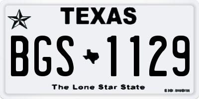 TX license plate BGS1129