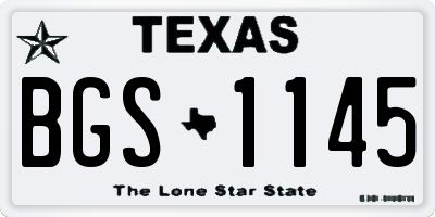 TX license plate BGS1145