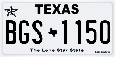 TX license plate BGS1150