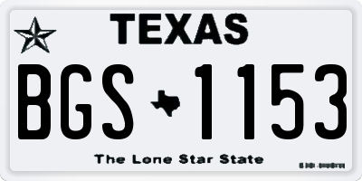 TX license plate BGS1153