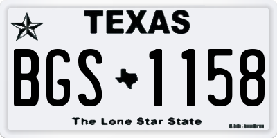 TX license plate BGS1158