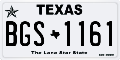 TX license plate BGS1161