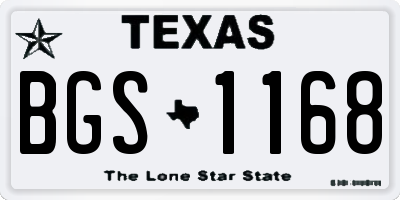 TX license plate BGS1168