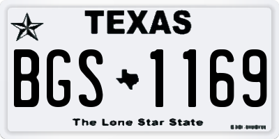 TX license plate BGS1169