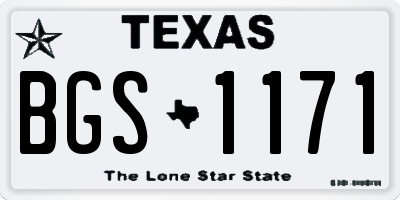 TX license plate BGS1171