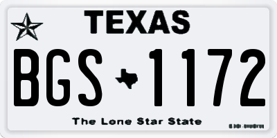 TX license plate BGS1172