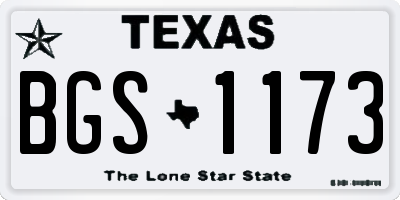 TX license plate BGS1173