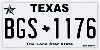 TX license plate BGS1176