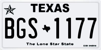 TX license plate BGS1177