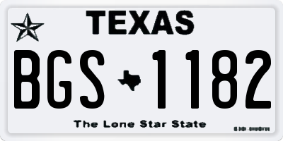 TX license plate BGS1182